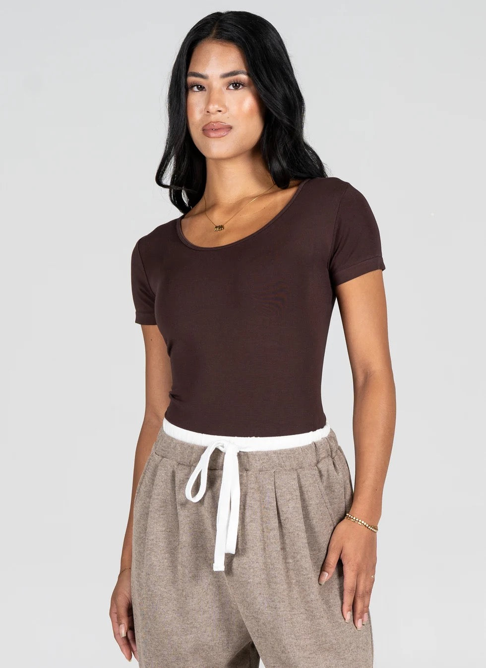 Bamboo Short Sleeve Scoop Neck Tee