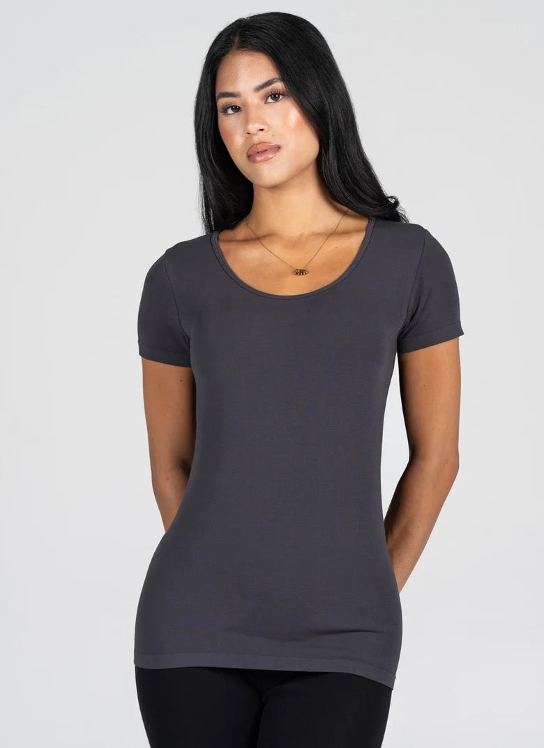 Bamboo Short Sleeve Scoop Neck Tee