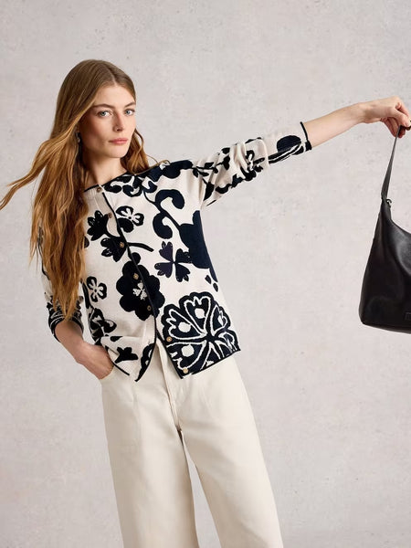 Lulu Print Cardigan - Natural Print