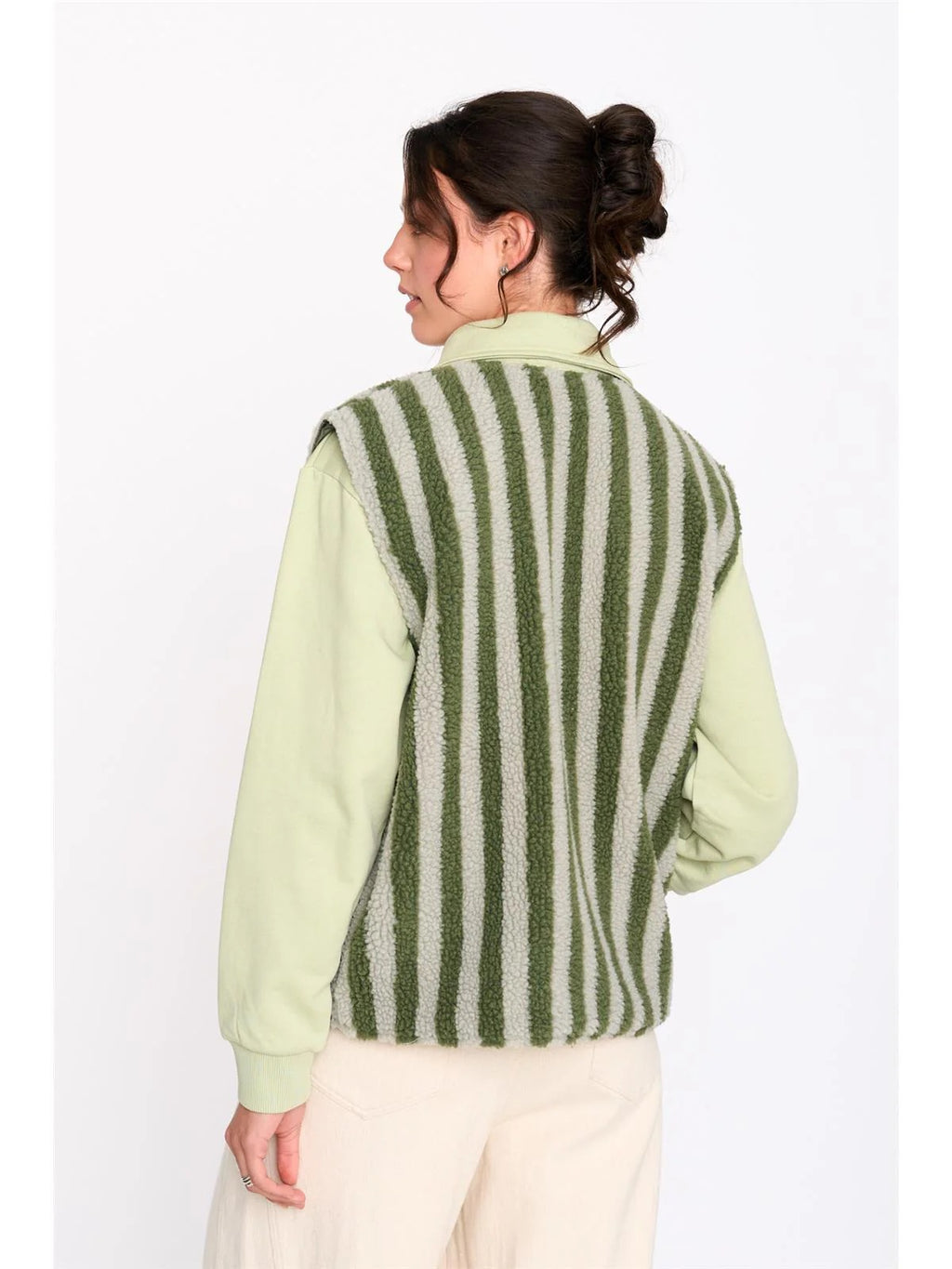 Green Stripe Knit Vest