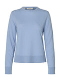 Thea Merino O Neck Jumper - Cashmere Blue