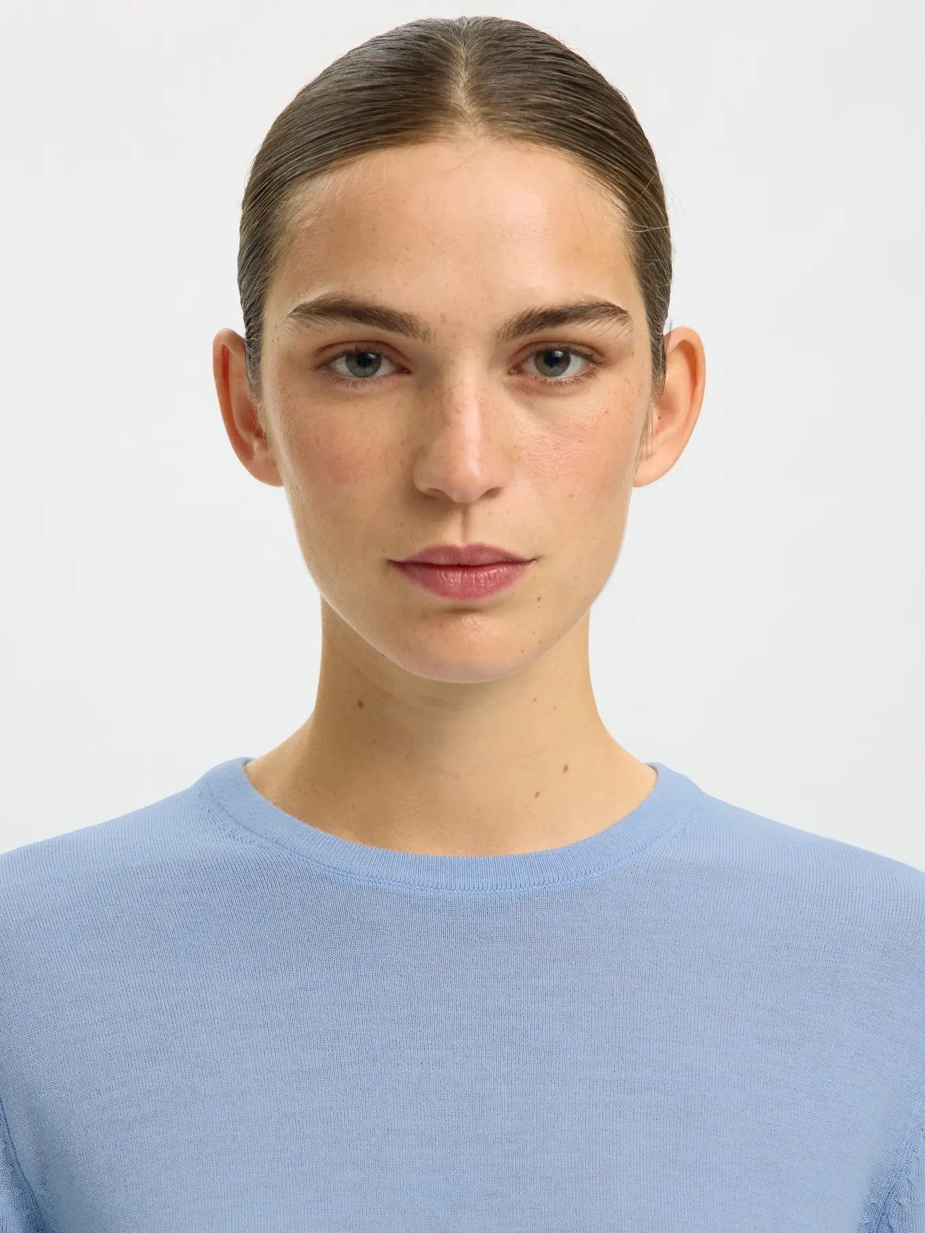 Thea Merino O Neck Jumper - Cashmere Blue