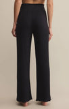 Dawn Smocked Rib Pant - Black Sand