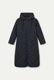 Long Hooded Quilted Coat