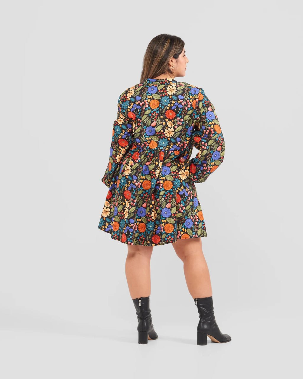 Floral Gallery Boho Puff Sleeve Dress