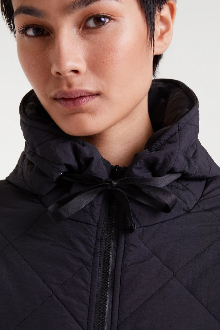 Long Hooded Quilted Coat