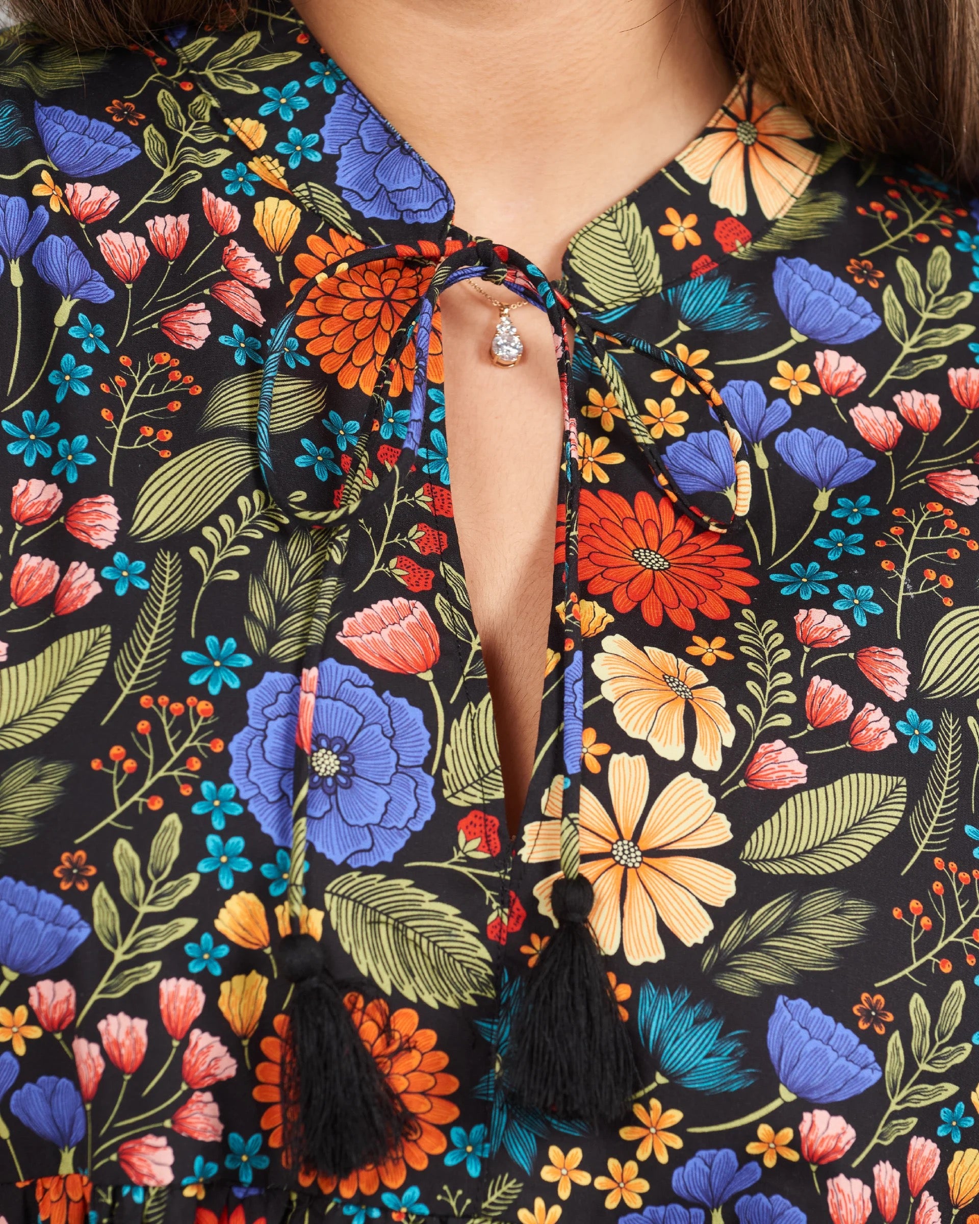 Floral Gallery Boho Puff Sleeve Dress