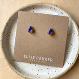 Teardrop Ceramic Gold Accent Stud  Earrings