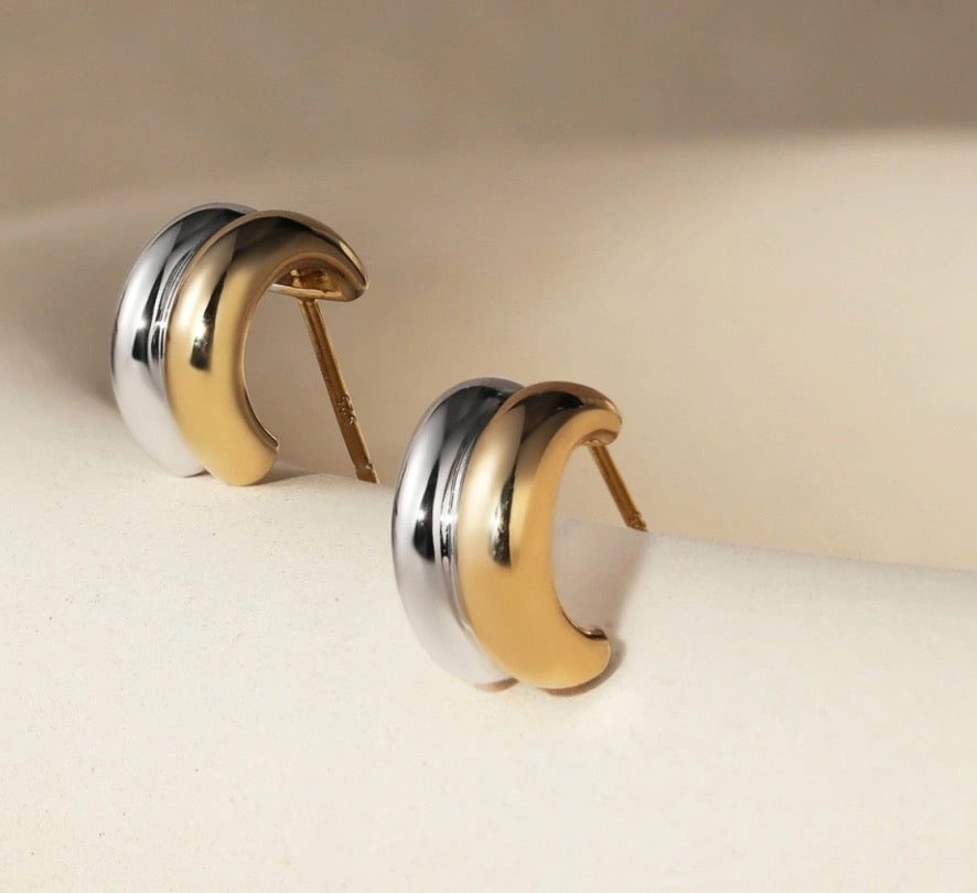 Puffy Double Hoop Earring