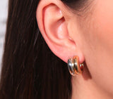 Puffy Double Hoop Earring