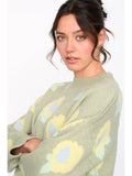Green Floral Pullover