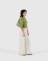 Mini Nylon Shoulder Bag - Black & White Gingham