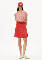 Oneliaa Lovely Stripes Organic Cotton T Shirt - Oatmilk/Coral Blush