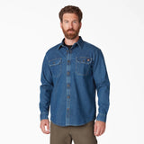 Flex Denim Long Sleeve  Shirt - Medium Wash