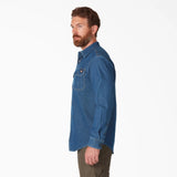 Flex Denim Long Sleeve  Shirt - Medium Wash