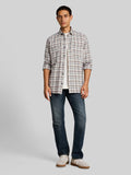 Comfort Checked Shirt - White Based Mint Check