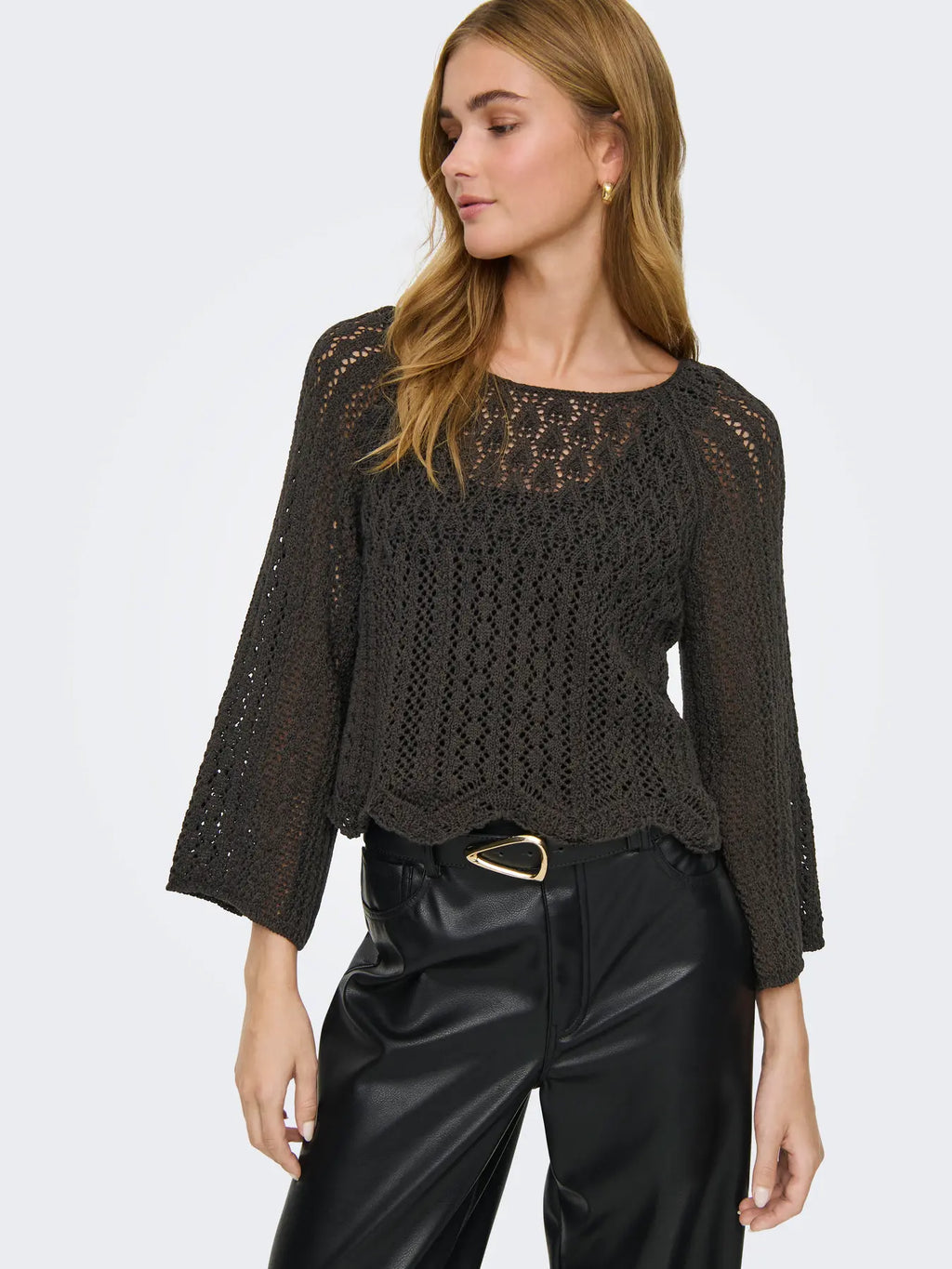 Nola 3/4 Pullover Knit Sweater - Mole