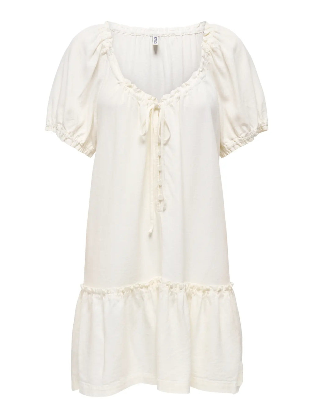 Goa Linen Short Dress - Cloud Dancer