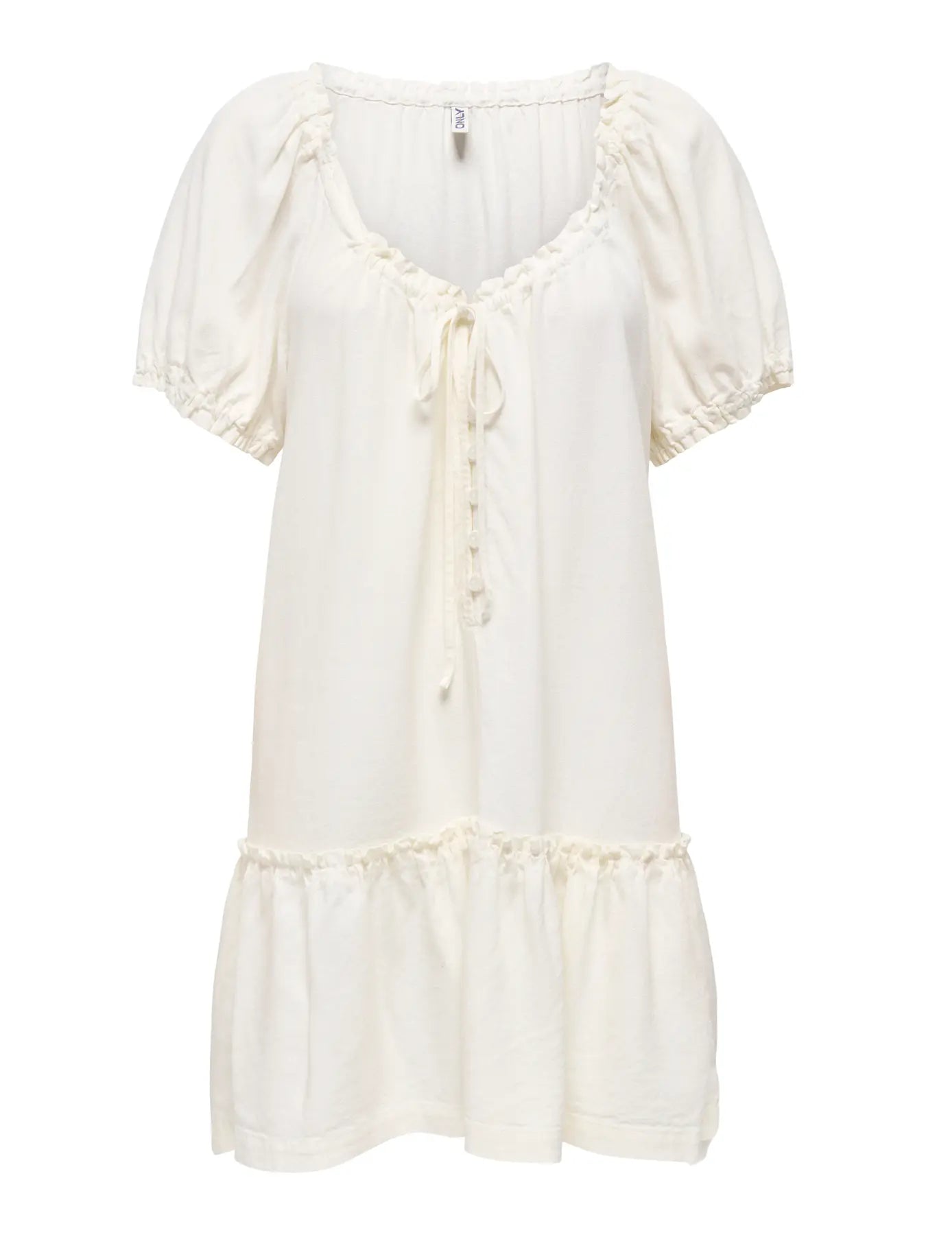Goa Linen Short Dress - Cloud Dancer