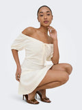 Goa Linen Short Dress - Cloud Dancer
