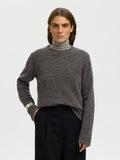 Lulu Long Sleeve O-Neck Knit Sweater - Medium Grey