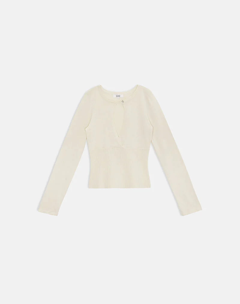 Rayana Keyhole Top - Beige