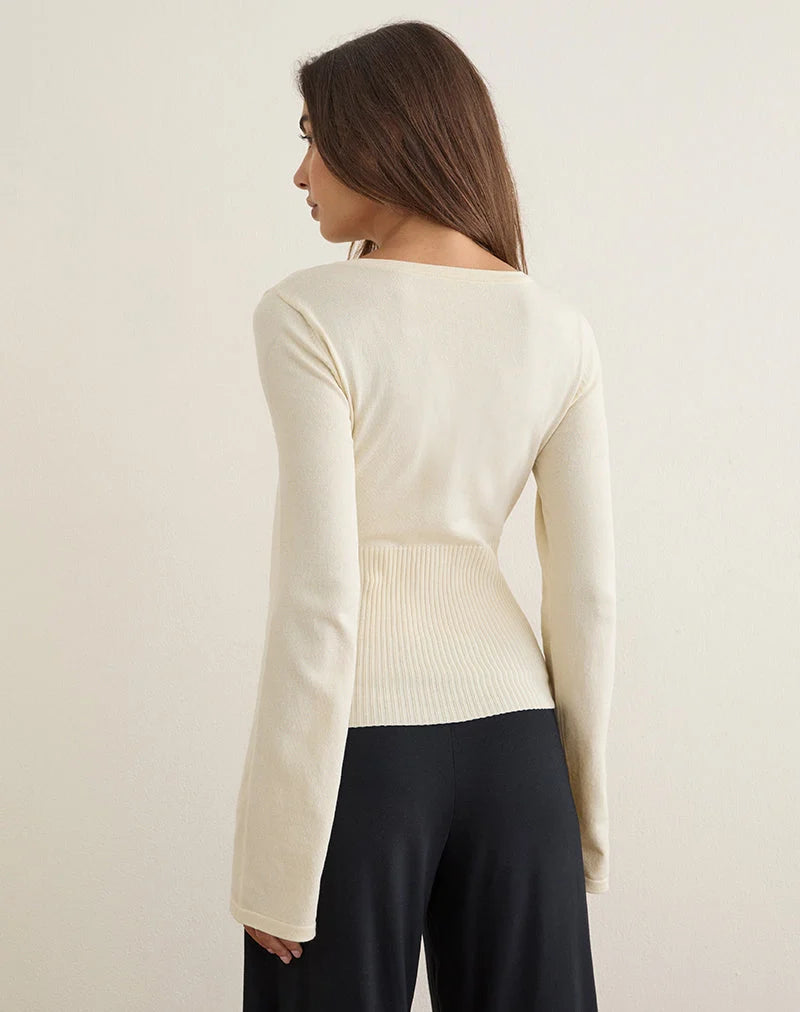 Rayana Keyhole Top - Beige