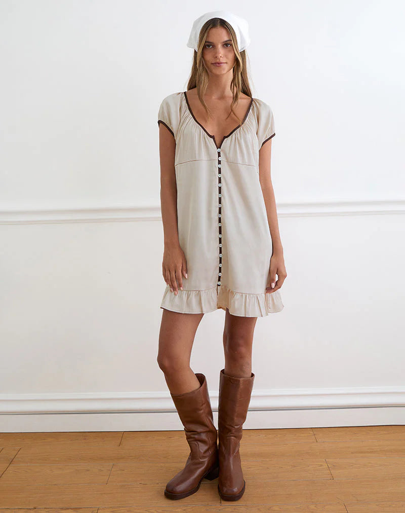 Rinari Mini Dress - Satin Champagne