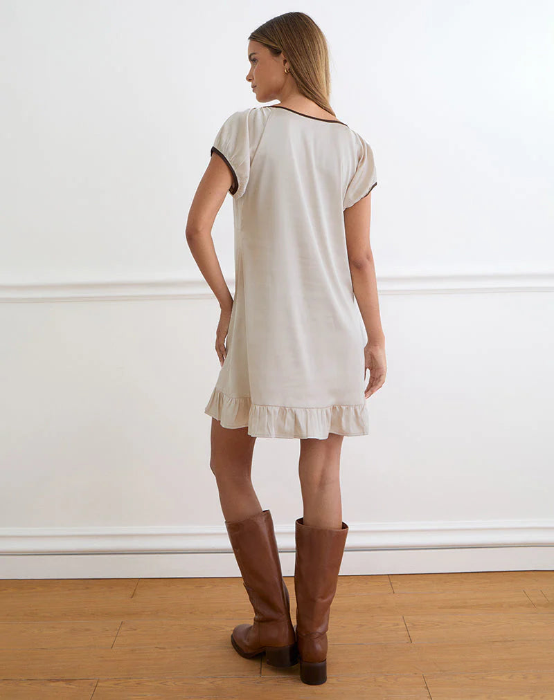Rinari Mini Dress - Satin Champagne