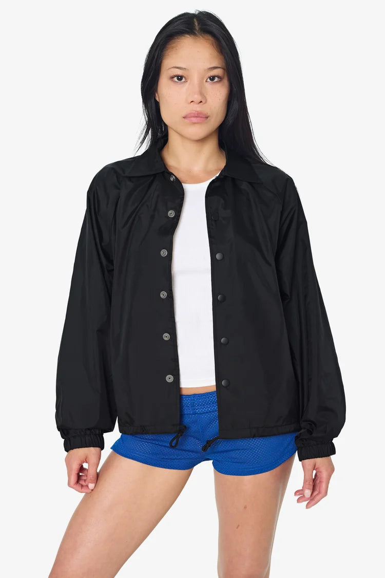 Nylon Raglan Coaches Jacket - Black