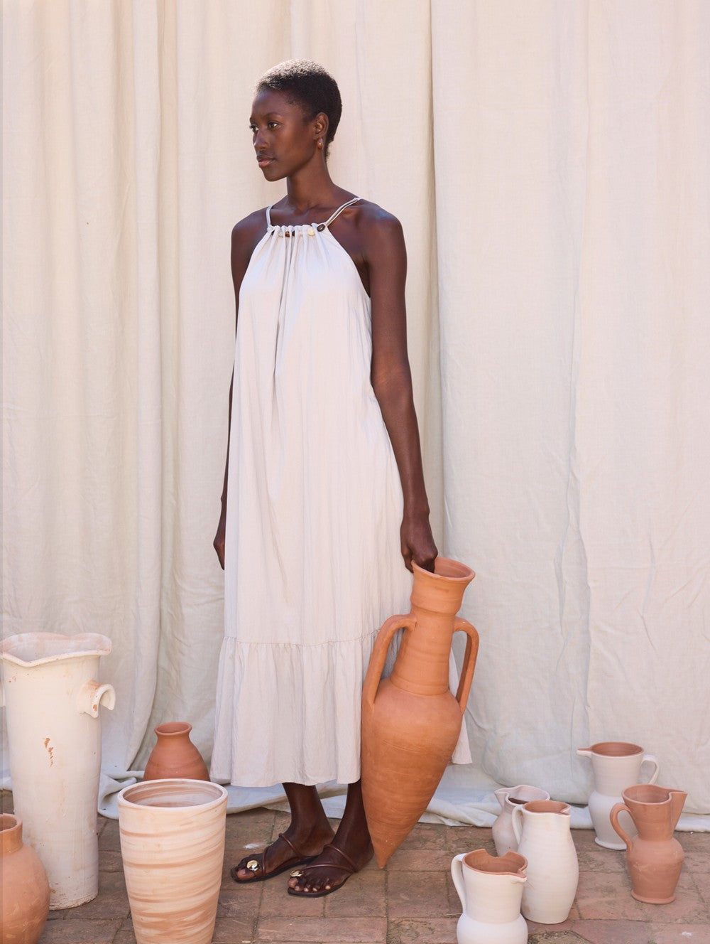 Flowing Dress with Beading