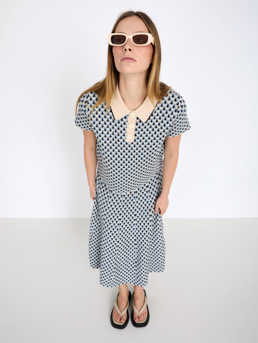 Geometric Knit Polo