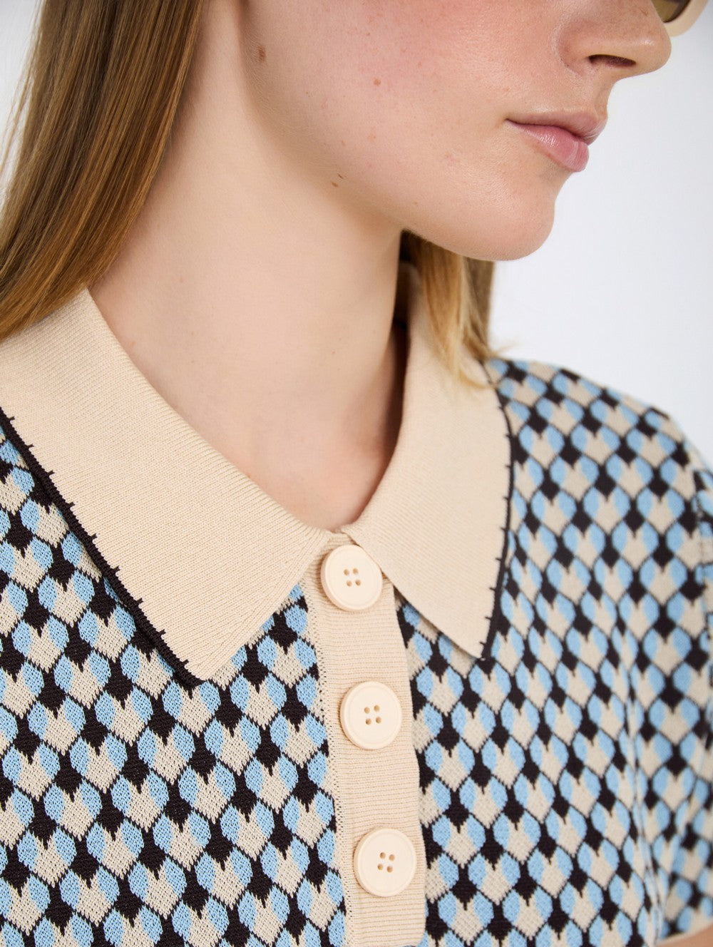 Geometric Knit Polo