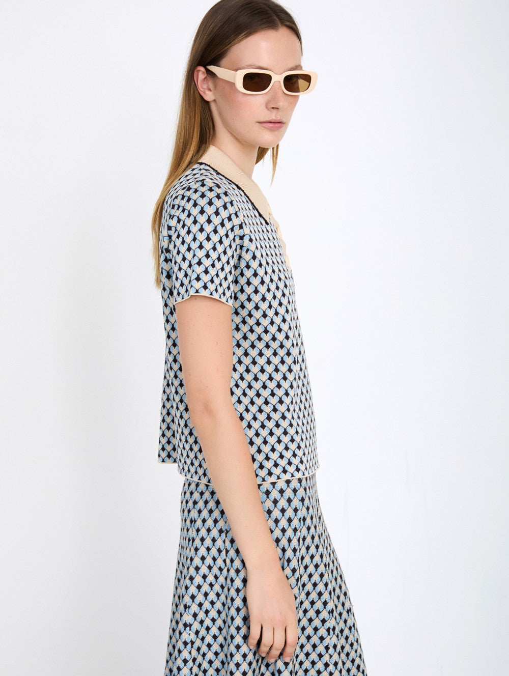 Geometric Knit Polo