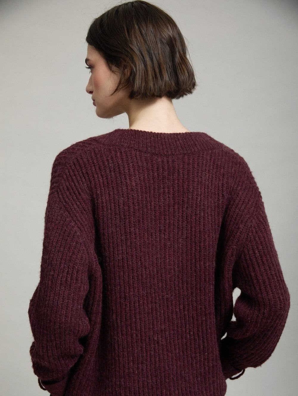V-Neck Sweater with Buckle - Windsor