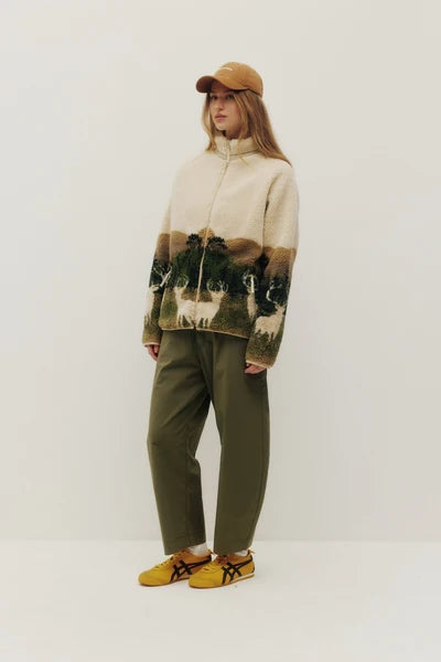 Printed Sherpa Jacket - Elk Wildlife