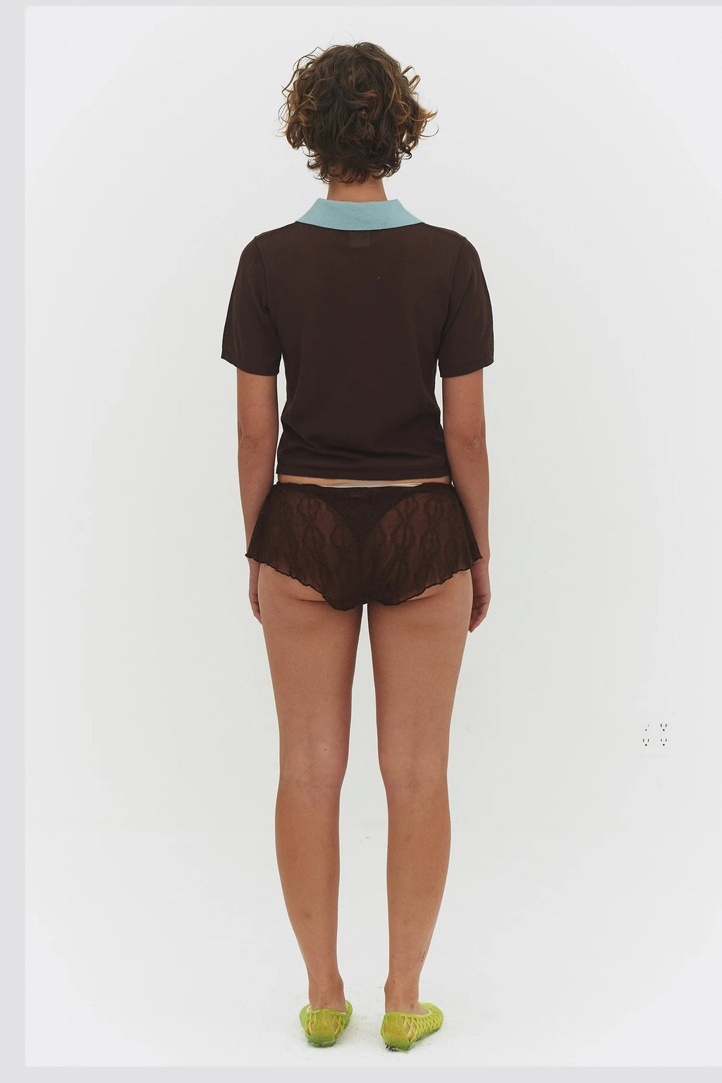 Araci Knit Polo Top - Cocoa Cream