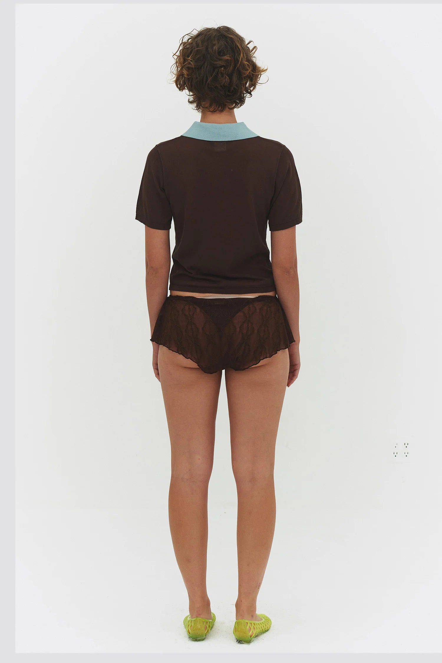 Araci Knit Polo Top - Cocoa Cream