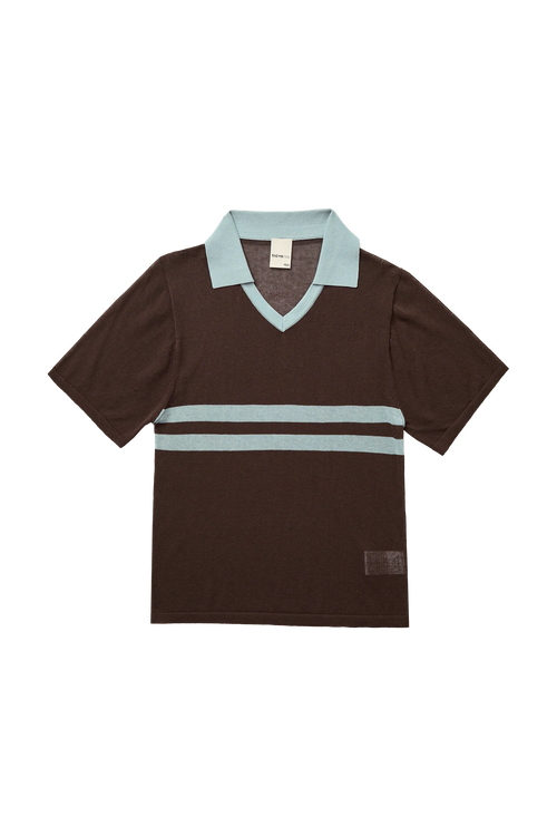 Araci Knit Polo Top - Cocoa Cream