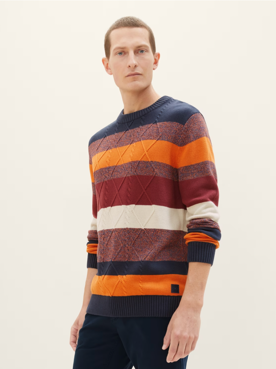 Striped sweater clearance