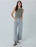 Noemi High Rise Wide Leg Crop - Dove