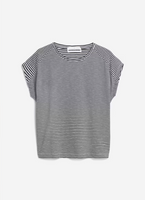 Oneliaa Lovely Stripes Organic Cotton T Shirt - Black/Oatmilk