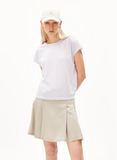 Oneliaa Lovely Stripes Organic Cotton T Shirt - Light Lavender/Oatmilk