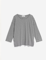 Sianaa Lovely Stripe T Shirt - Black/Oatmilk