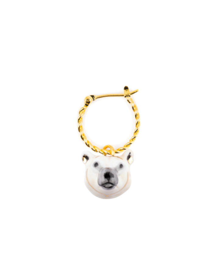 Polar Bear Mini Hoop Earring