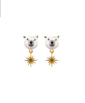 Polar Bear Head & Gold Star Earring
