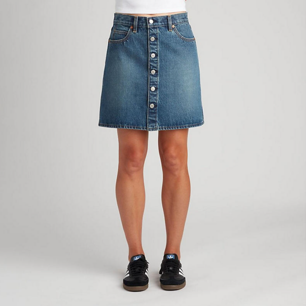 Retro Button Front Skirt - Eight Track