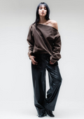 Espresso Suede Sweater - Brown