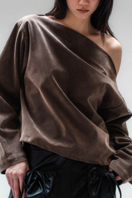Espresso Suede Sweater - Brown