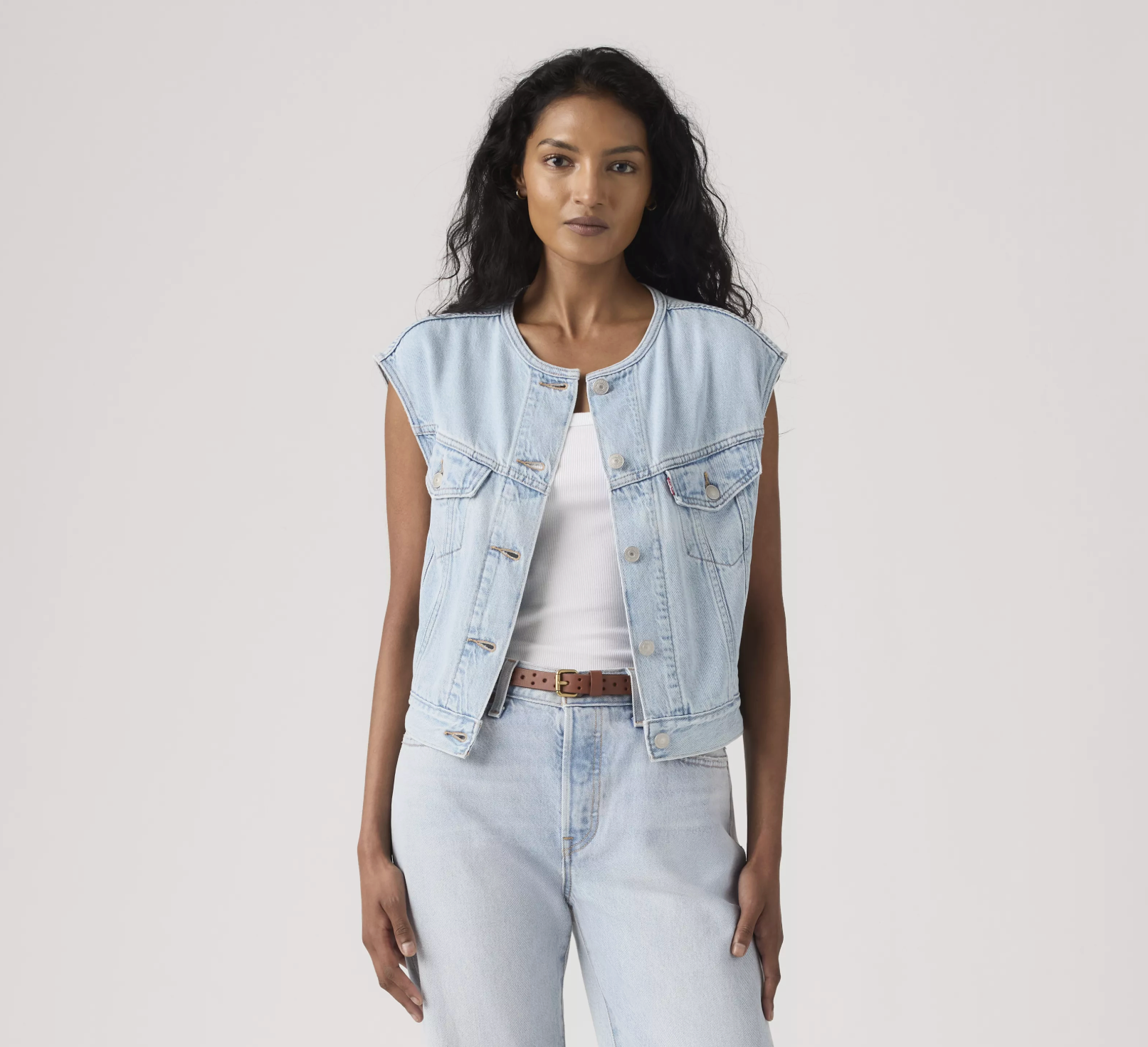 Collarless Shrunken 90s Vest - Of Course